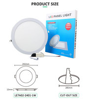 LUCKYSTAR 24W OEM ODM IP20 SMD2835 110V 220V Haute luminosité Lampe circulaire ronde en aluminium Panneau lumineux LED pour plafond pour logement