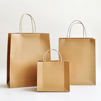 Sac cadeau personnalisé écologique avec logo imprimé, sac fourre-tout en papier kraft brun avec poignée torsadée, sacs d'emballage au prix d'usine