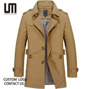 Лидер продаж, 2024 осенне-зимняя модная уличная одежда, мужская деловая ветровка, Длинные куртки, хлопковые плащи