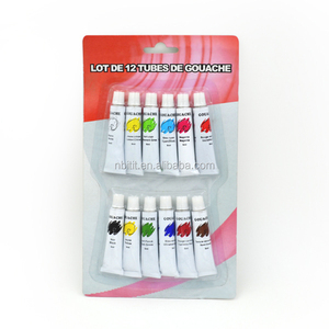 Peinture <span class=keywords><strong>gouache</strong></span> en tube aluminium OEM pour enfants et étudiants, 12 ml, 5 couleurs, pour <span class=keywords><strong>toile</strong></span> et papier - Product Image 2