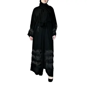 नई मॉडल महिलाओं कढ़ाई सामने खुले abaya पोशाक दुबई में std0776