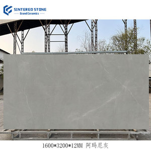 Lớn slab 1600x3200 thiêu kết tường đá định dạng màu xám gạch đá cẩm thạch sàn sứ men lớn slab gạch cho sàn - Product Image 1