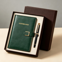 Carnet en cuir PU A5 personnalisé avec boucle, gravure, journal d'affaires, ensemble de carnets haut de gamme