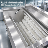 Automatische elektrische groentewasmachine en -schiller voor zoete aardappel, lotuswortel, knoflook en cassave