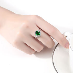 LUOTEEMI Neues Design Hochwertiges Weißgold Frauen Hochzeits schmuck Ei Oval Form Mode Ring - Product Image 4