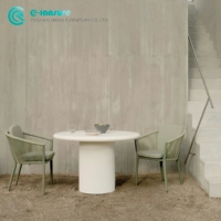 Meubles de salle à manger d'extérieur en aluminium, chaise de salle à manger en corde et table de salle à manger en fibre de verre pour jardin, terrasse, restaurant, directement de l'usine