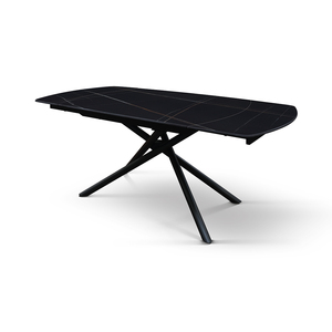 Mesa Extensible Giratoria de Cerámica Brando, Base de Metal Negro Sahara, para Comedor Interior - Product Image 4