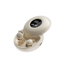 Earbud Mini Tws Tak Terlihat Peredam Kebisingan untuk Tidur Menyamping Ringan Nyaman Earphone Nirkabel Bt Dengan Layar Led