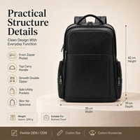 Tas Ransel Laptop Kulit Asli Berkualitas Tinggi Custom Grosir untuk Pria, Kapasitas Besar, untuk Bisnis, Perjalanan, Kantor, dan Kerja
