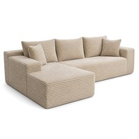 Canapé modulaire en L moderne beige, grand modèle, 3 places, inclinable, largement utilisé dans les salons et les halls d'hôtel