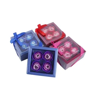 Set Regalo di 4 Fiori di Sapone Creativi, Rose di Sapone Fatte a Mano per la Festa della Mamma e San Valentino, Fiori di Sapone Economici - Product Image 1