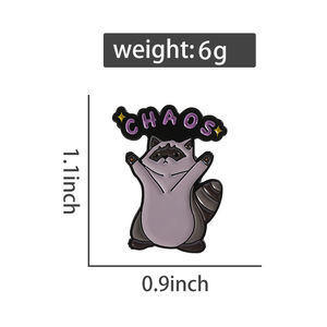 Divertido mapache esmalte Pin travesura dibujos animados Animal broche solapa insignia joyería regalo para amigos niños - Product Image 6