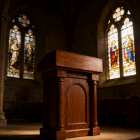 Pupitre d'église moderne en bois massif pour séminaires et écoles théologiques, salons et événements cérémoniels en extérieur - Écologique