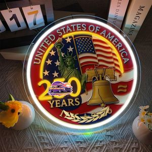 En stock aux États-Unis : Enseigne néon personnalisée 250e anniversaire, commémoration <span class=keywords><strong>de</strong></span> l'<span class=keywords><strong>histoire</strong></span>, pour bar, chambre, fête - Product Image 2