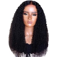 Perruque bouclée crépue 13x4 HD Lace Front, cheveux humains vierges péruviens 10A, noir naturel, pré-épilée avec baby hair