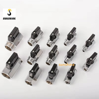 Mini vanne à boisseau sphérique en laiton SS 1/8 "1/4" 3/8 "1/2" BSP fileté mâle à femelle compresseur d'air eau gaz huile vanne d'arrêt laveuse de voiture