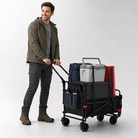 Chariot pliable robuste, capacité de charge de 400 lb, chariot pliable portable pour le camping, la pêche, la plage, OEM disponible