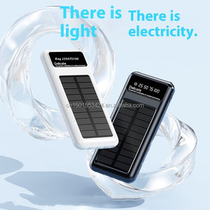 แบตสำรองพลังงานแสงอาทิตย์แบบบาง10000มิลลิแอมป์พร้อมสายชาร์จไฟ LED 4สายชาร์จกลางแจ้งแบบพกพาสำหรับการเดินทางตั้งแคมป์ - Product Image 4