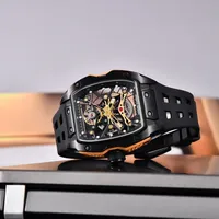 PAGANI DESIGN Montre Automatique Homme de Luxe Haut de Gamme Nouvelle, Mouvement Transparent Alien Squelette, Verre Saphir YS018