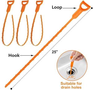 3-Pack 25 pollici di scarico serpente strumento per la pulizia della casa per alleviare lo scarico zoccoli apriscatole per cucina lavandino <span class=keywords><strong>bagno</strong></span> <span class=keywords><strong>vasca</strong></span> wc - Product Image 3