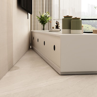 Mueble de TV Moderno y Minimalista, Color Crema, Mueble de Suelo para Sala de Estar, Mueble de TV Nórdico de Madera Maciza con Acabado Lacado de Lujo y Vidrio