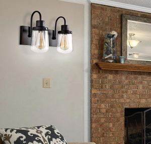 Moderno interior sala de estar restaurante dormitorio iluminación escalera decoración del hogar Metal vidrio pantalla Led luz negro Vintage lámpara de pared - Product Image 2