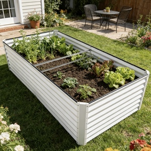 VERTAK 240x120x60cm Galvanized Steel <b>Raised</b> Garden Bed 20kg Heavy Duty Metal <b>Planter</b> Box for Backyard Vegetables - Product Image 1