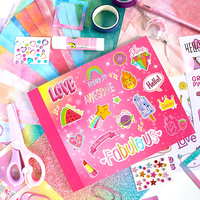 Ensemble de scrapbooking pour anniversaire de fille rose 2026, journal intime pour enfants, kit de journalisation