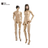 Beau robot mannequin multifonction avec tête réaliste en fibre de verre et articulations mobiles-Idéal pour présentoir pour adultes