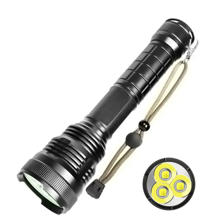 QXMOVING-linterna LED de largo alcance, potente, resistente al agua, recargable, para búsqueda, caza, Camping, XHP50
