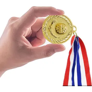 Promotional Vintage 12 Pieces Gold Award Prizes for Sports, Competitions, Party, Spelling Bees, Olympic Style Medals