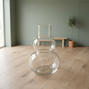 Vase de table en verre transparent, rond, décoratif, pour fleurs, centre de table moderne pour le salon - Product Image 2