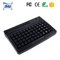Clavier de caisse mini POS étanche à 60 touches avec lecteur de bande magnétique à 3 pistes, clavier de caisse en silicone durable pour restaurant