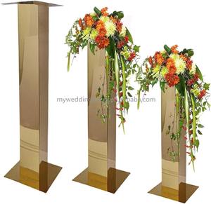 Décorations de table de mariage K55, arche dorée de 90 cm, décoration de mariage, accessoires pour dîner aux chandelles, support de fleurs en métal pour mariage - Product Image 3