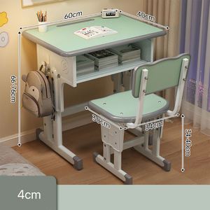 IStapromo Gifts Nouveaux Ensembles Bureau et Chaise en Métal pour Étudiants et Salles de Classe - Mobilier Métallique Réglable en Hauteur pour Enfants - Product Image 4