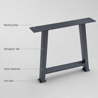 Pieds de table en fonte métallique pour restaurant, base de table industrielle pour café et restaurant