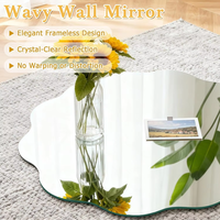 Miroir mural rond en acrylique auto-adhésif, minimaliste, sans cadre, décoratif, personnalisable pour la maison, le salon, la chambre à coucher, la salle de bain