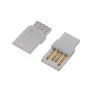 Conector USB-A Macho 2.0 de Cuerpo Corto, Juego de 3 Piezas (Tri-Partición) para Ensamblaje de Cables de Datos - Product Image 3