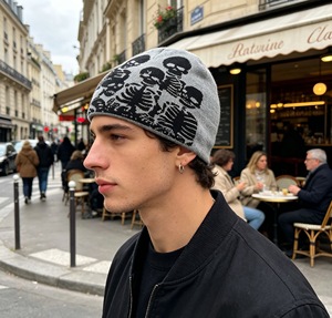 <span class=keywords><strong>Bonnet</strong></span> en tricot tendance de haute qualité, unisexe, en acrylique, avec lettres imprimées numériquement, pour le sport, fournisseur de chapeaux personnalisés avec logo - Product Image 5