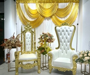 <strong>Royal</strong> Throne Luxury High Back King Wedding <strong>Chair</strong> for Event Banquet Modern Design Fabric Cover for Home Wedding Sofa - Product Image 1