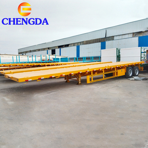 Prix inférieur d'approvisionnement d'usine 2 essieux 50 tonnes 12.5M conteneur de transport utilitaire en acier camion à plat semi-remorque à plat - Product Image 2