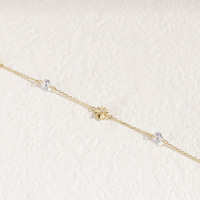 DEYIN personalizado último diseño de moda 10k oro flor en forma de moissanita pulseras de alta calidad de lujo de las mujeres brazalete