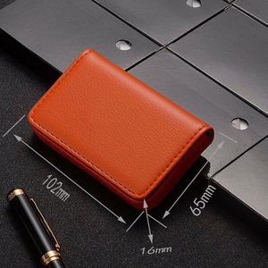 Porte-cartes de visite en PU lavé avec logo personnalisé, porte-cartes en similicuir - Product Image 5