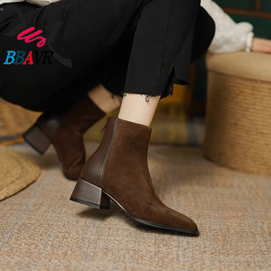 Botines Retro Esmerilados para Mujer, Novedad 2025 - Tacón Grueso de 4.5cm, Cremallera Trasera, Versátiles para Oficina y Uso Diario - Product Image 4