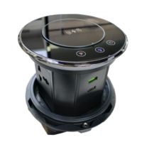 Prise de courant intelligente motorisée escamotable pour cuisine, avec haut-parleur et chargeur sans fil
