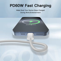 Cable USB-C a USB UNIEAN USB2.0 3A 60W de Carga Rápida, Cable de Carga USB-C Colorido OEM ODM para Teléfono Móvil Apple
