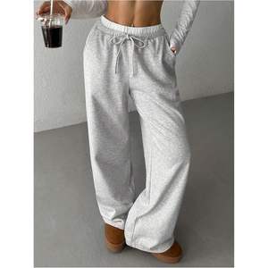 Pantalon de survêtement large pour fille, taille élastiquée, coupe décontractée, long, 100 % coton éponge respirant - Product Image 3