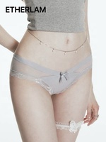 Braguitas de Encaje de Alta Calidad para Mujer, las Más Vendidas, Invisibles, Suministro ODM, Estilo Bikini Tejido, Estampado Floral Fino, Cintura con Lazo