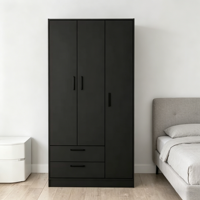 Armoire de chambre moderne en bois blanc avec tringle de suspension, 2 tiroirs, 4 étagères réglables, design écologique et gain de place