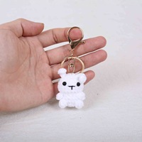 Pendentif porte-clés créatif en peluche, fait main au crochet en laine, motifs Abeille, Koala, Singe, Dragon, Tigre, Cheval, Lapin, Serpent